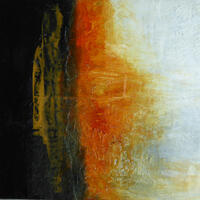 "Deep Down" Framed oil and cold wax medium h. 34 x w.34 cms