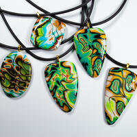 Polymer Clay and Rubber Pendants