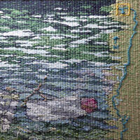 Tapestry detail - Drinking Water? Image of New River, Hertford