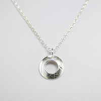 Mini doughnut pendant on belcher chain, Sterling silver