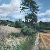 one of a series of 36 paintings of the south downs as a travelling exhibition
