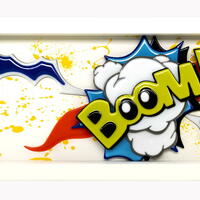 Boom! Fused and Painted Glass Wall Art
