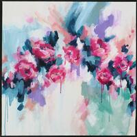 Contemporary Abstract Floral Rose Painting