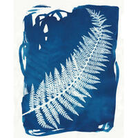 cyanotype of fern design for tea towel 