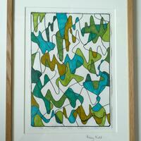 'Forest Edge' Marker pen on Khadi paper 41cm high by 31.50cm wide