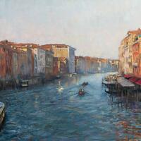 Good Morning Rialto, Oil on Canvas, Private Collection