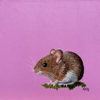Harvest Mouse acrylic painting