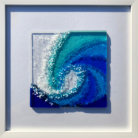 Fused Glass Crashing Waves - Wall Art