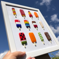 Fused Glass Ice Lollies - Wall Art