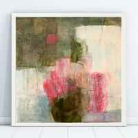 Held. Contemporary abstract oil painting on wooden panel 50 x 50 cm.
