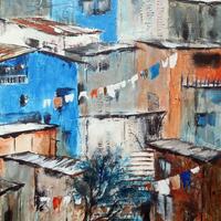 Hillside Town, Equador 3, Acrylic on canvas