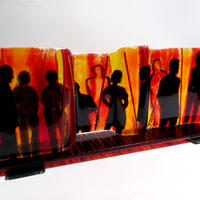 A Long Conversation, fused glass