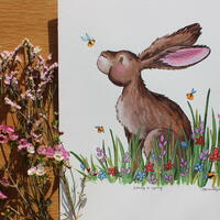 A4 Spring hare. This was a birthday invitation design. 