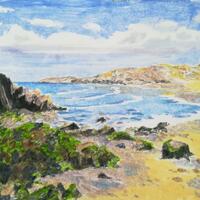 Naturalistic painting of Cornwall Coast 