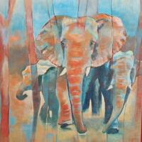 Elephants. Acrylic
