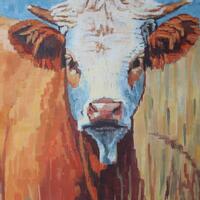 Sunny Southwold Cow. Acrylic