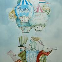 Original Watercolour- Balloon Race