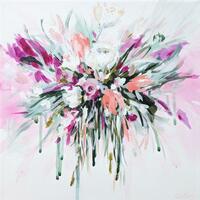 Contemporary abstract flower bouquet in pink 'In Bloom'