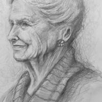 pencil drawing of a lady