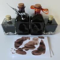 Handmade Black Ink in Bottles