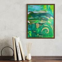 Green waves - Abstract Acrylic on canvas 