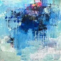 Blue Abstract Painting Floating