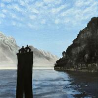 'Amore Sul Lago di Garda' Oil on Canvas