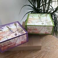 Handmade boxes with own print designs on lids