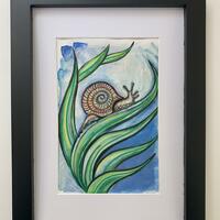 Snail - Postcard Sized Ink/ Acrylic/ Watercolour on Paper 10.5 x 14.5 cm