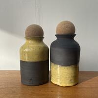 Carafe pair with cork stoppers 