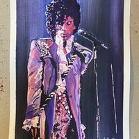 Prince Purple rain watercolour on A4. Prince is one of my favourite artists and I had so much enjoyment painting this using just 5 colours on my pallet 