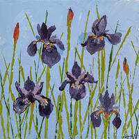 Irises // Acrylic on Stretched Canvas (20 x 20 cm)