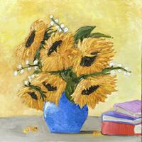 Sunflowers and untold stories - Oil on canvas 