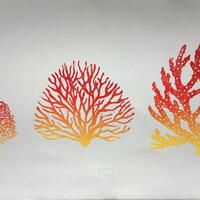 "Reef shapes IV" - Linocut