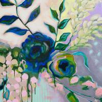 Lilac love, 50x60cm floral acrylic painting on deep canvas