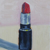 A oil study of red lipstick