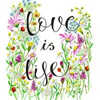 Love is life, meadow - illustration