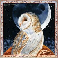 Lunar Owl - watercolour by Sue Wookey