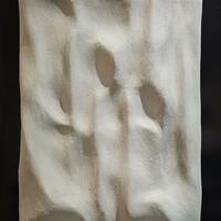 Title: Allegory; Sculptural painting; Concrete and fabric on canvas, 30x40 cm