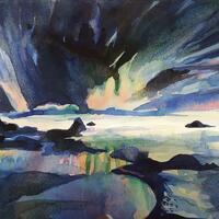 Northern Lights - Watercolour 