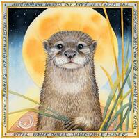 Otter Moonrise - watercolour by Sue Wookey