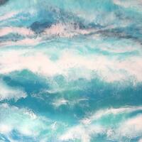 Perseverance Wins 60cmx60cm- A multilayered resin and mixed media seascape