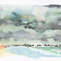 Watercolour - Reiss Beach - The NC500 Sketches