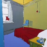 Room 33, oil on canvas, 38 x 38in