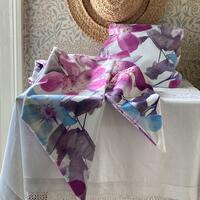 velvet scarf and bag with digital collage rose design