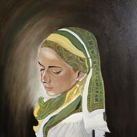 Russian Girl with a Green Scarf