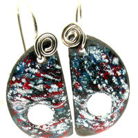 enamel earrings with silver wire