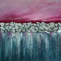 Above walls-50cm X 50cm -Texture and Acrylic on Canvas
