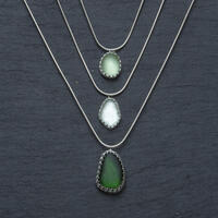 Sterling silver sea glass pendants