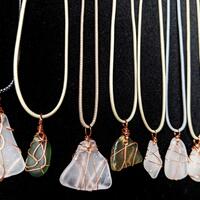 Wire-wrapped seaglass neacklaces